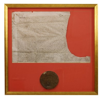 Lot 198 - Large framed document with great seal intact