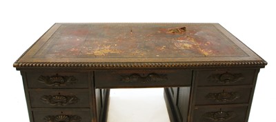 Lot 409 - A Victorian Hungarian ash pedestal desk