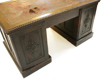 Lot 409 - A Victorian Hungarian ash pedestal desk