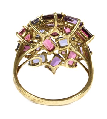 Lot 392 - A 9ct gold assorted gemstone cluster ring