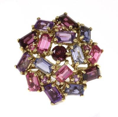 Lot 392 - A 9ct gold assorted gemstone cluster ring