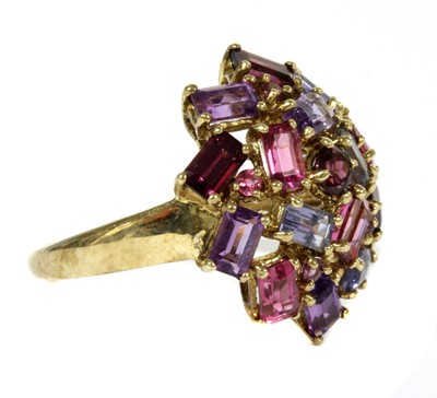 Lot 392 - A 9ct gold assorted gemstone cluster ring