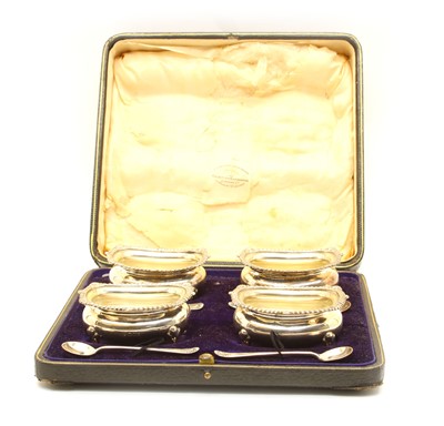 Lot 64 - A cased set of four silver open salts