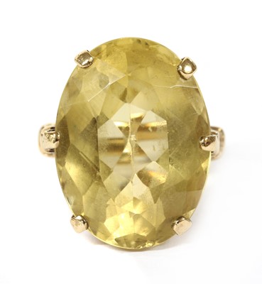 Lot 376 - A 9ct gold single stone citrine ring