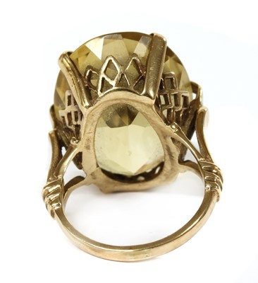 Lot 376 - A 9ct gold single stone citrine ring