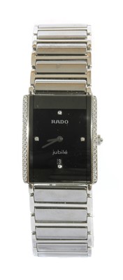 Lot 271 - A ladies' titanium and ceramic Rado 'Diastar Jubilé' quartz bracelet watch, c.2002