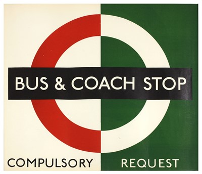 Lot 175 - LONDON TRANSPORT BUS AND COACH STOP COMPULSORY STOP POSTER