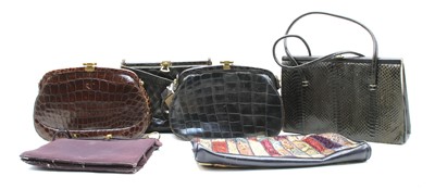 Lot 127 - A collection of six 1940s-70s vintage handbags