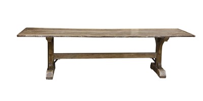 Lot 265 - An elm and pine refectory table