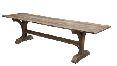 Lot 265 - An elm and pine refectory table