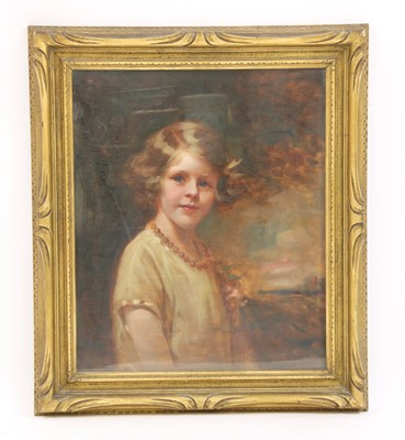 Lot 293 - Leon Sprink (Russian, 1862-1948), Portrait of a young girl; and Portrait of a young boy