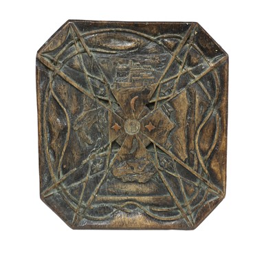 Lot 235 - A carved and inlaid talismanic stool