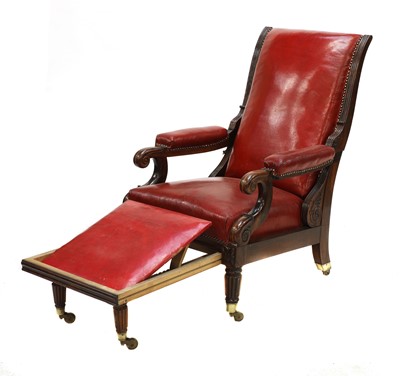 Lot 158A - A rosewood reclining library armchair