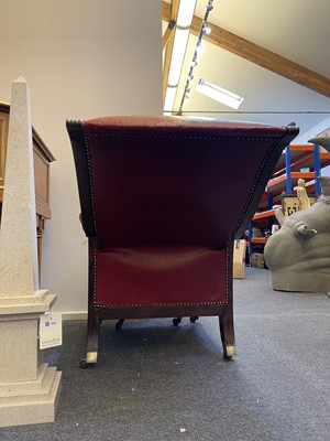 Lot 158 - A rosewood reclining library armchair