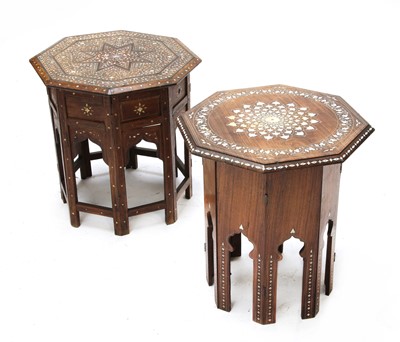 Lot 327 - Two small Indian folding octagonal tables