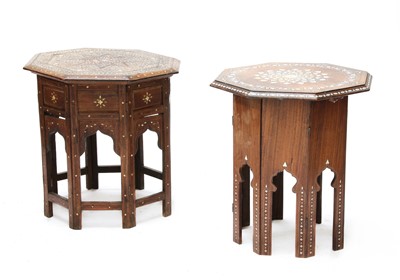 Lot 327 - Two small Indian folding octagonal tables