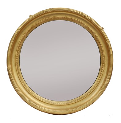 Lot 108 - A giltwood convex wall mirror