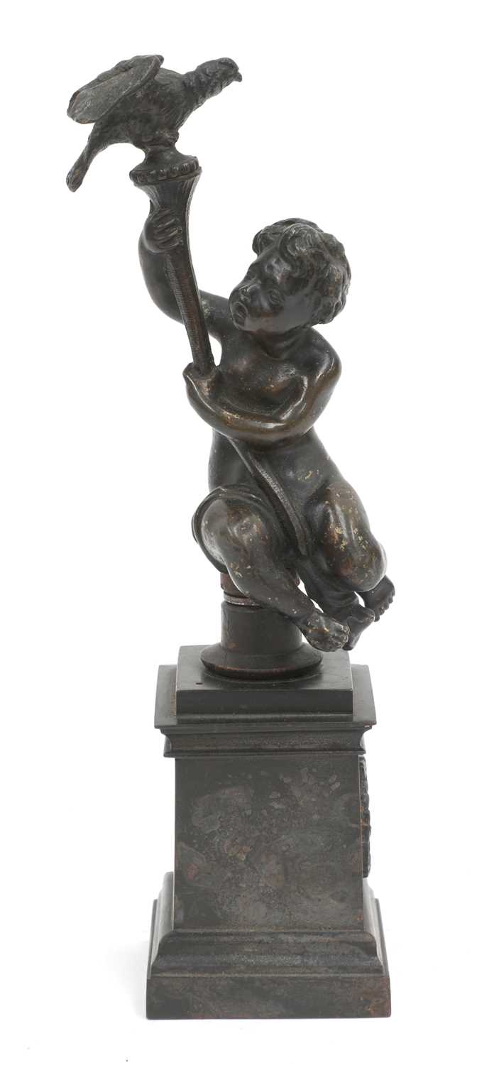 Lot 184 - A French bronze figure of a putto