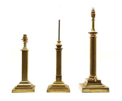 Lot 96H - Three brass table lamps