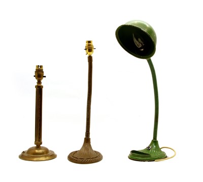 Lot 164 - A green painted mid-century table lamp