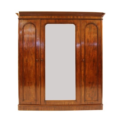 Lot 747 - A Victorian mahogany triple wardrobe