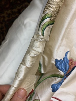 Lot 476 - Three pairs of lined and interlined silk curtains