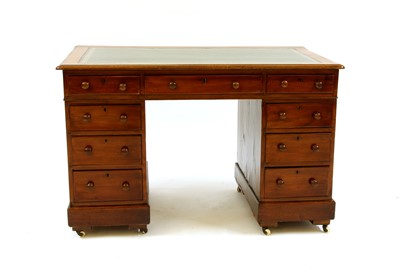 Lot 746 - A Victorian mahogany twin pedestal desk