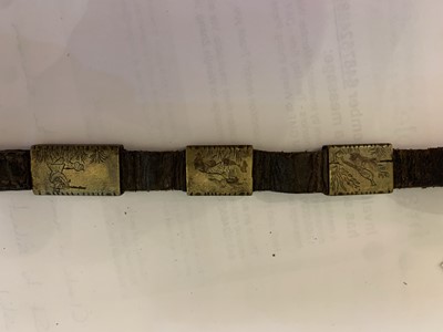 Lot 259 - A rare leather and brass-mounted dog lead