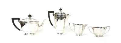 Lot 309 - A Mappin & Webb silver-plated four-piece Art Deco tea service