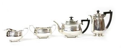 Lot 314 - A silver four-piece tea service