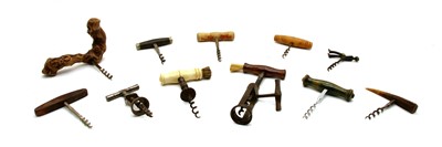 Lot 105 - Various old corkscrews