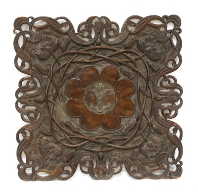 Lot 864 - An Art Nouveau mahogany table top