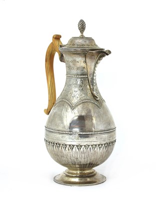 Lot 44 - A Victorian silver coffee pot