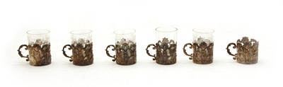 Lot 6 - A set of six silver liquer glass holders
