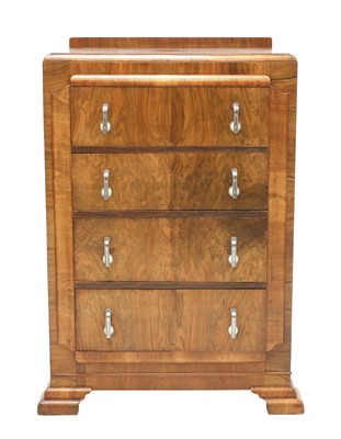 Lot 117 - An Art Deco walnut chest of drawers