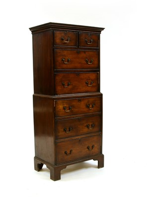 Lot 200 - A small George III style mahogany chest or tallboy