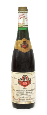 Lot 142 - Graacher Himmelreich, Auslese Eiswein, Clemens Freiherr von Schorlemer, 1971, one bottle
