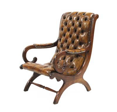 Lot 326 - A William IV-style mahogany armchair