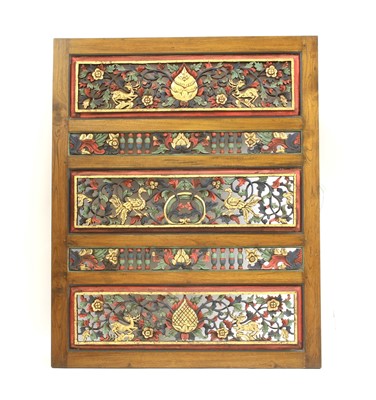 Lot 441 - A decorative wooden peranakan screen