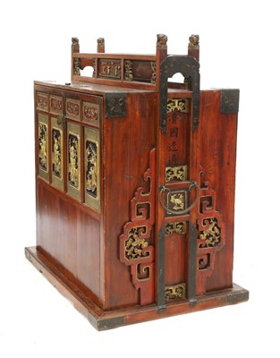 Lot 312 - A Chinese lacquer marriage chest