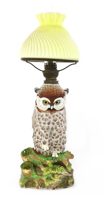 Lot 923 - A German porcelain oil lamp