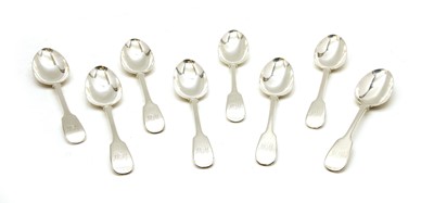 Lot 72 - A set of eight Newcastle silver dessert spoons