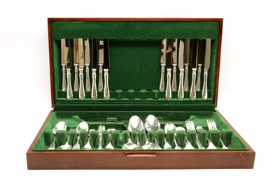 Lot 73 - A harlequin canteen of silver cutlery