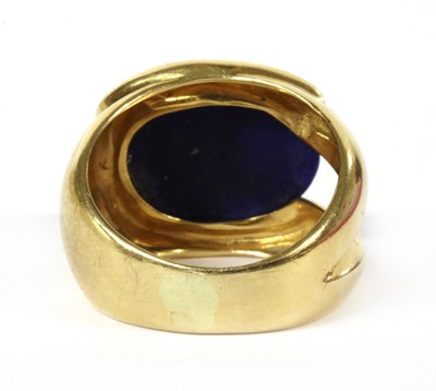 Lot 167 - A gold imitation lapis lazuli ring