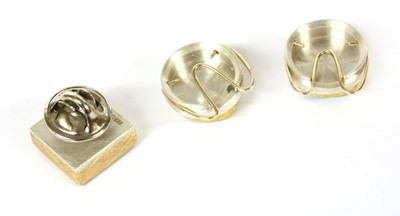 Lot 240 - A 22ct gold, sterling silver, and uvavorite garnet drusy lapel pin by Josef Koppmann