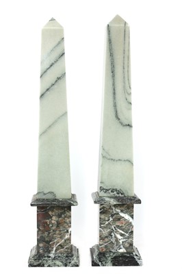 Lot 93 - A pair of neoclassical-style marble obelisks