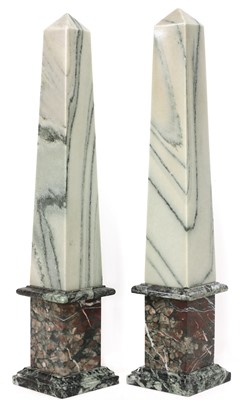 Lot 93 - A pair of neoclassical-style marble obelisks