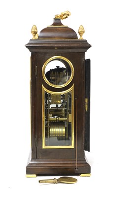 Lot 316 - A mahogany musical bracket clock