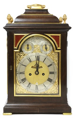 Lot 316 - A mahogany musical bracket clock