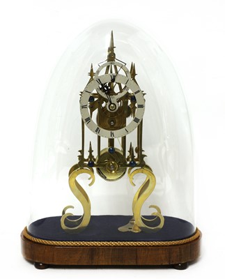Lot 85 - A Victorian brass single fusee skeleton clock